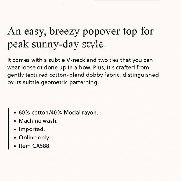 J. Crew V-neck Tie Top in White Cotton Dobby Size Small - Picture 5 of 11